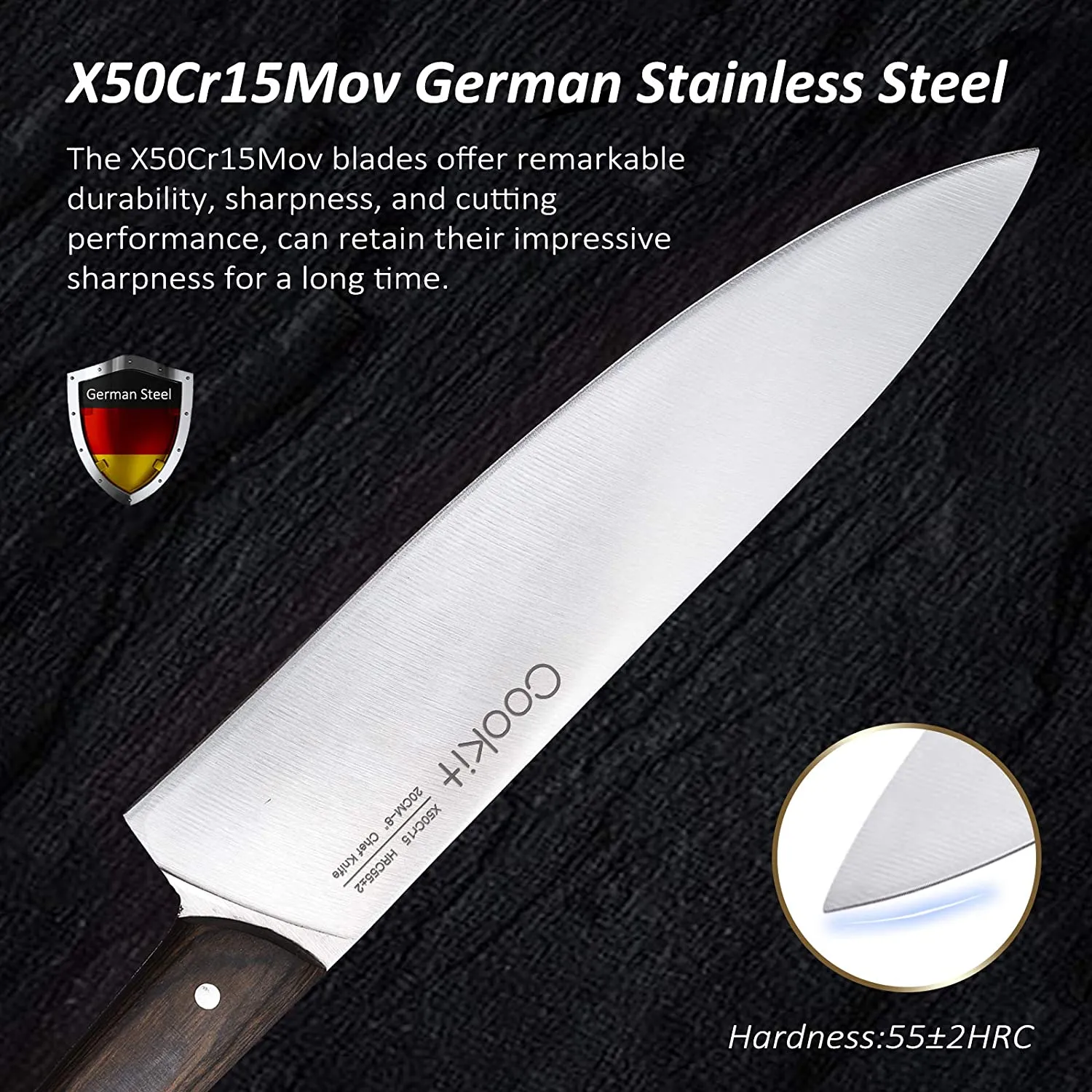 15-Piece: Stainless Steel Kitchen Knife Set