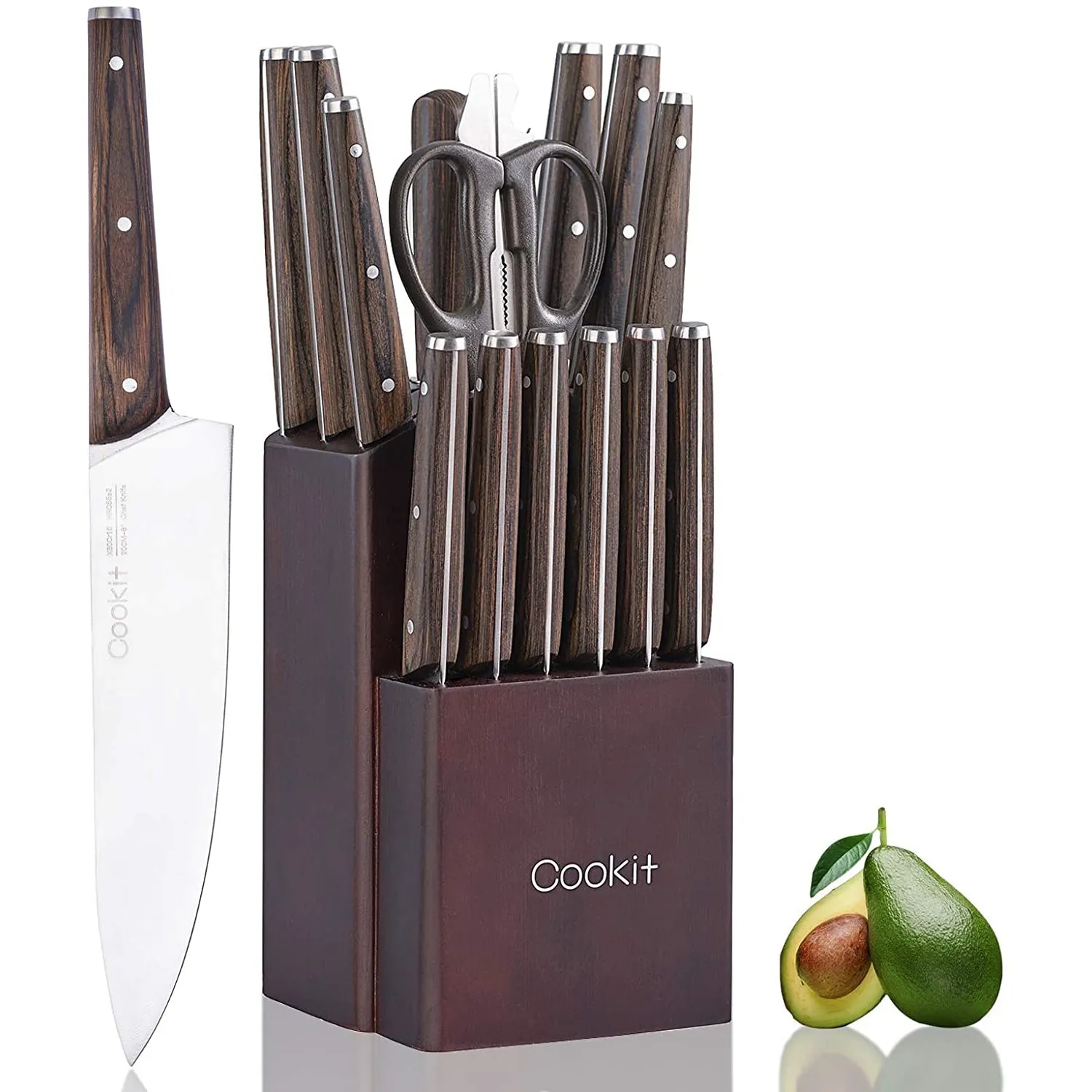 15-Piece: Stainless Steel Kitchen Knife Set