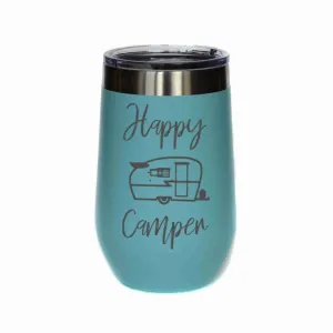 16 ounce Wine Tumbler Happy Camper