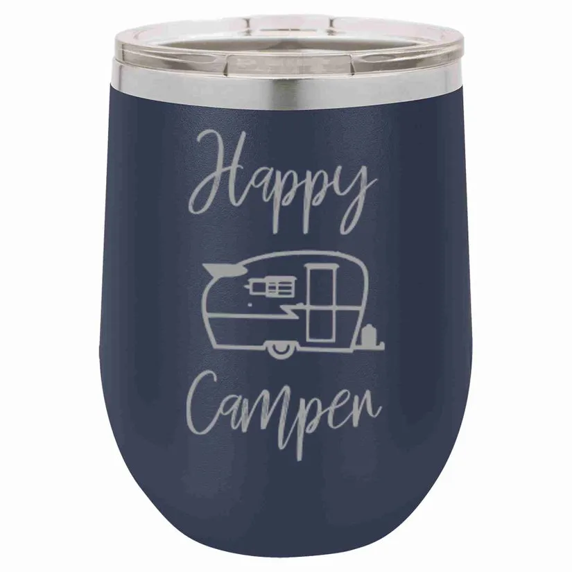 16 ounce Wine Tumbler Happy Camper