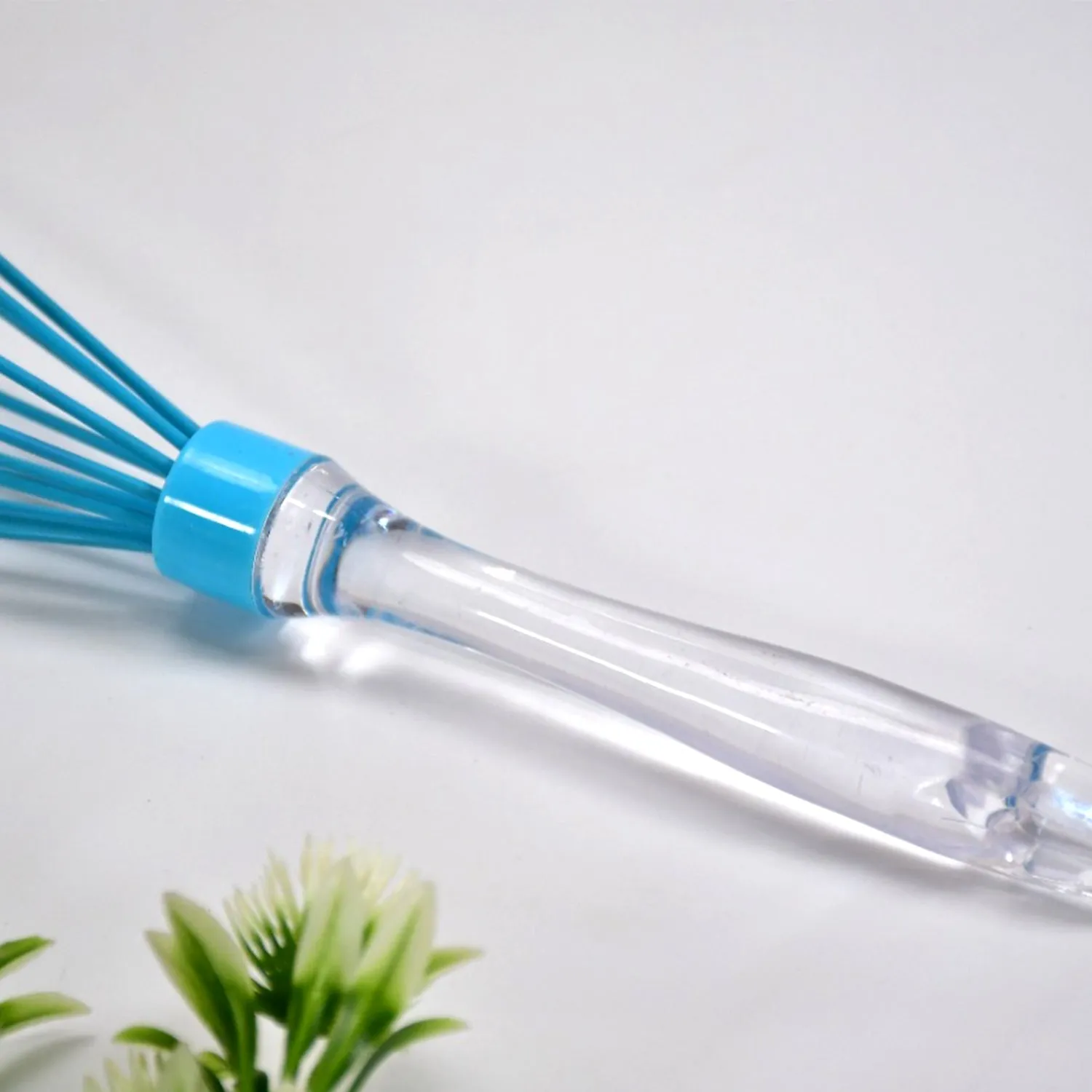 2591 Acrylic Handle Silicone Whisk Manual Balloon Wire Whisk Hand Egg Mixer Beater Kitchen Blender Egg Tool Silicone Balloon Whisk