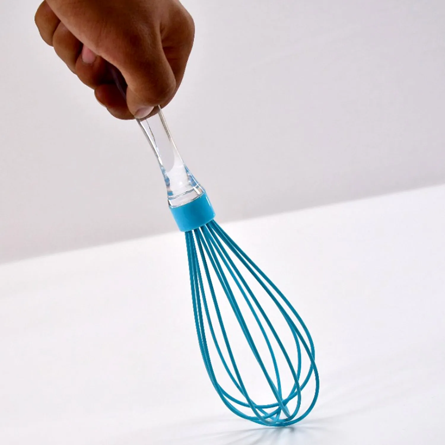 2591 Acrylic Handle Silicone Whisk Manual Balloon Wire Whisk Hand Egg Mixer Beater Kitchen Blender Egg Tool Silicone Balloon Whisk