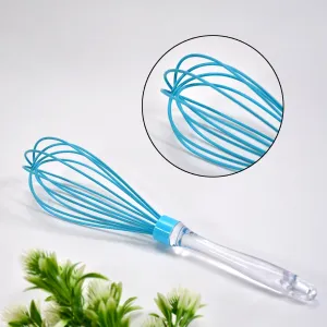 2591 Acrylic Handle Silicone Whisk Manual Balloon Wire Whisk Hand Egg Mixer Beater Kitchen Blender Egg Tool Silicone Balloon Whisk