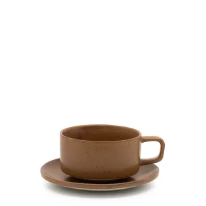 Claro Tea Cup & Saucer 230mL - Rust