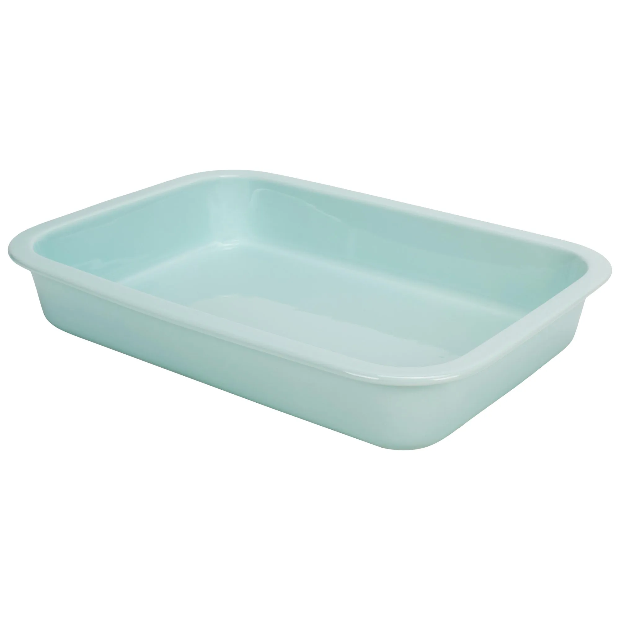 Elanze Designs Ice Blue 12.9 x 9.3 Porcelain Baking Dish With Stainless Steel Rack