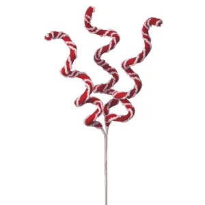 Fabric Candy Cane Corkscrew Spray