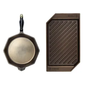 FINEX Cast Iron Lean Grill Pan and Skillet Set