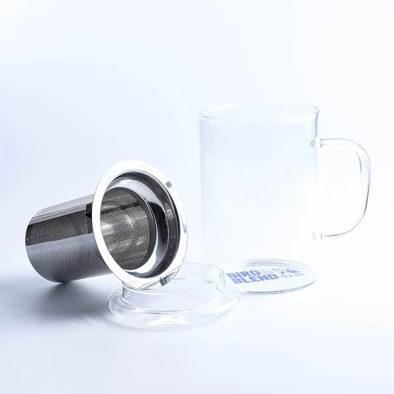 Glass Tea Infuser Mug with Lid