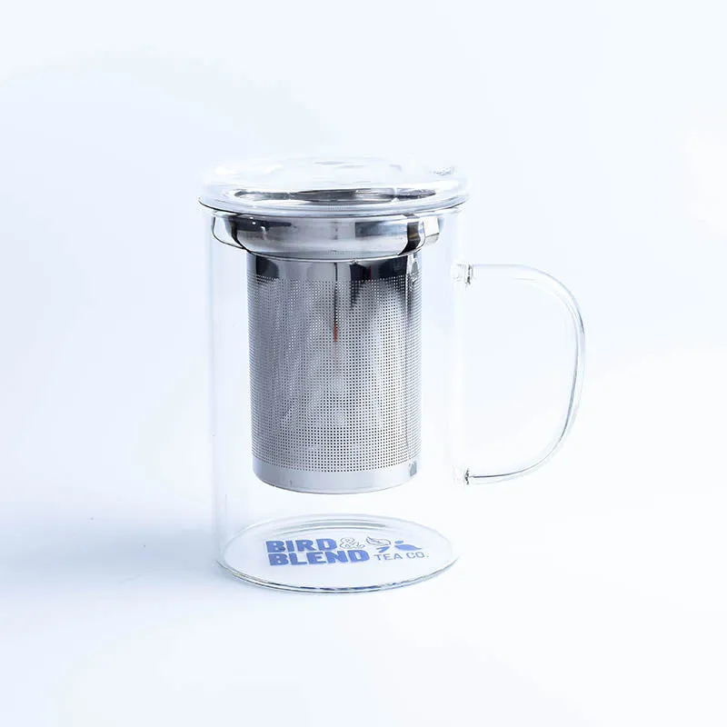 Glass Tea Infuser Mug with Lid