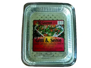 Grill N Serve BBQ Foil Topper Pan w/Clear Lid 12/CS