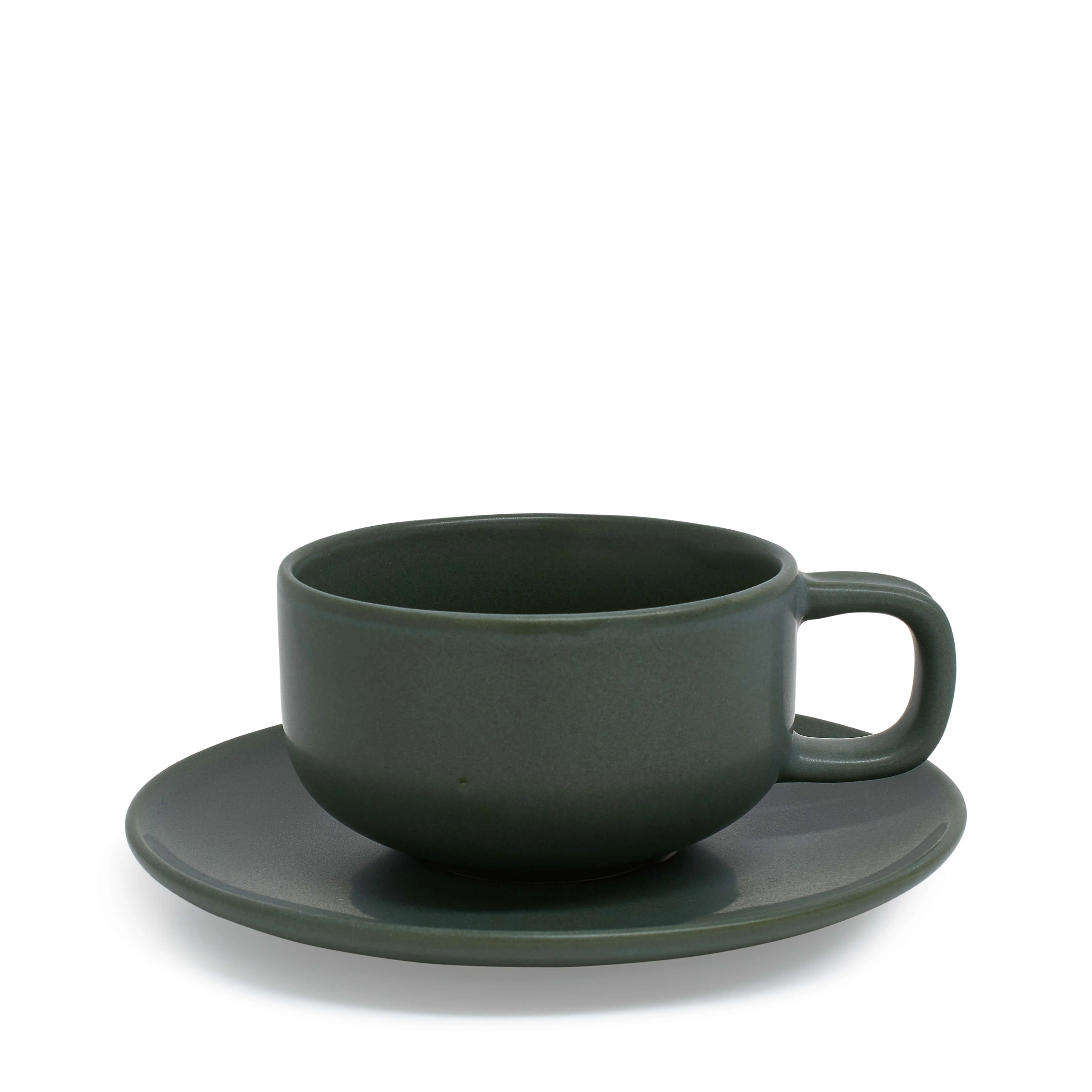 Hue Tea Cup & Saucer 200mL - Kelp