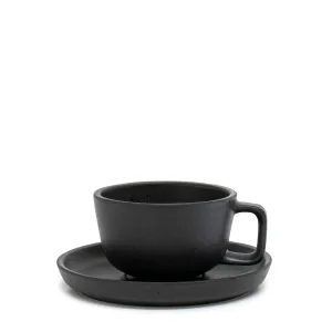 Industry Tea Cup & Saucer 110mL - Black