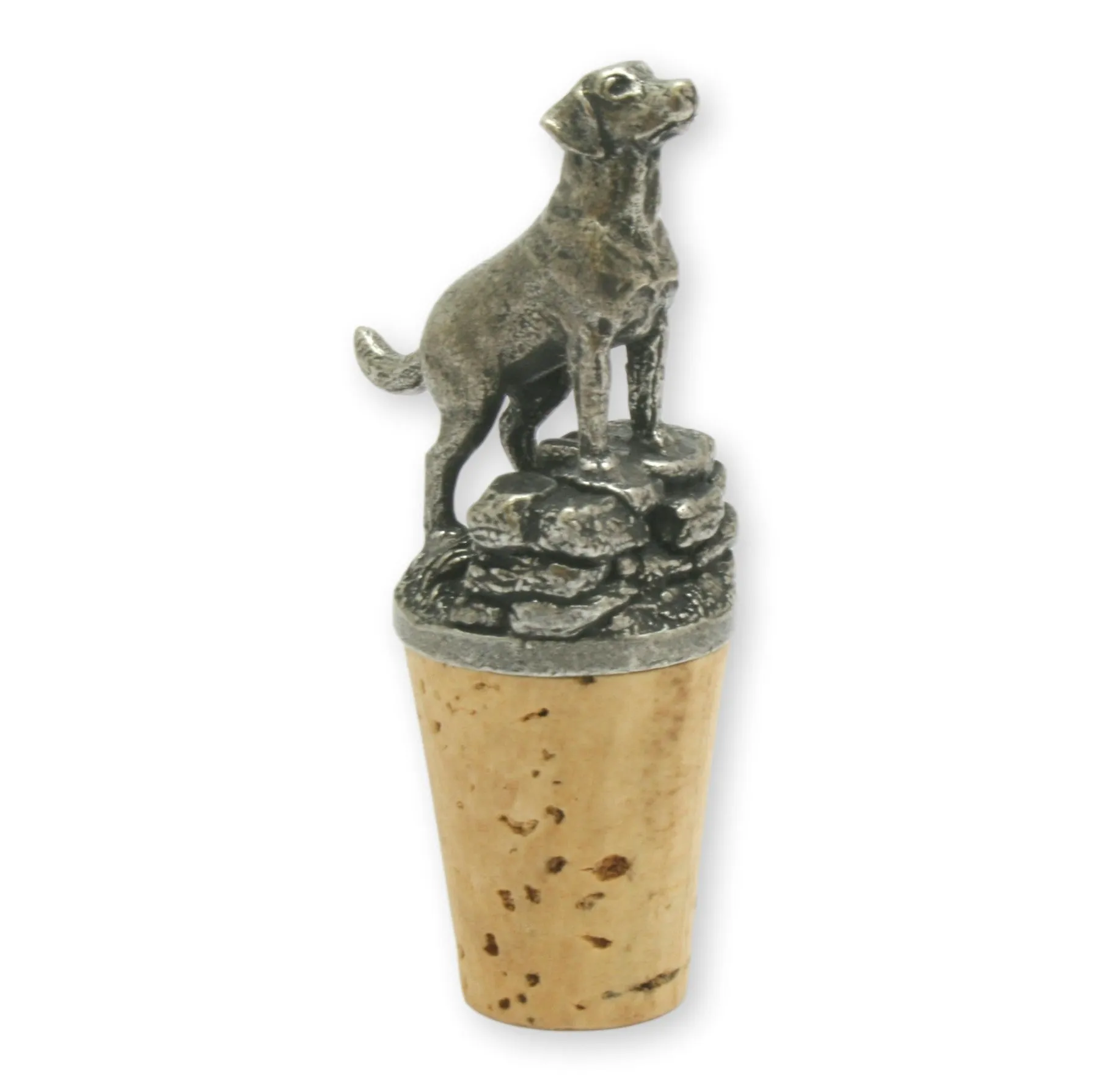 Labrador Gundog Hand Cast English Pewter Wine Stopper