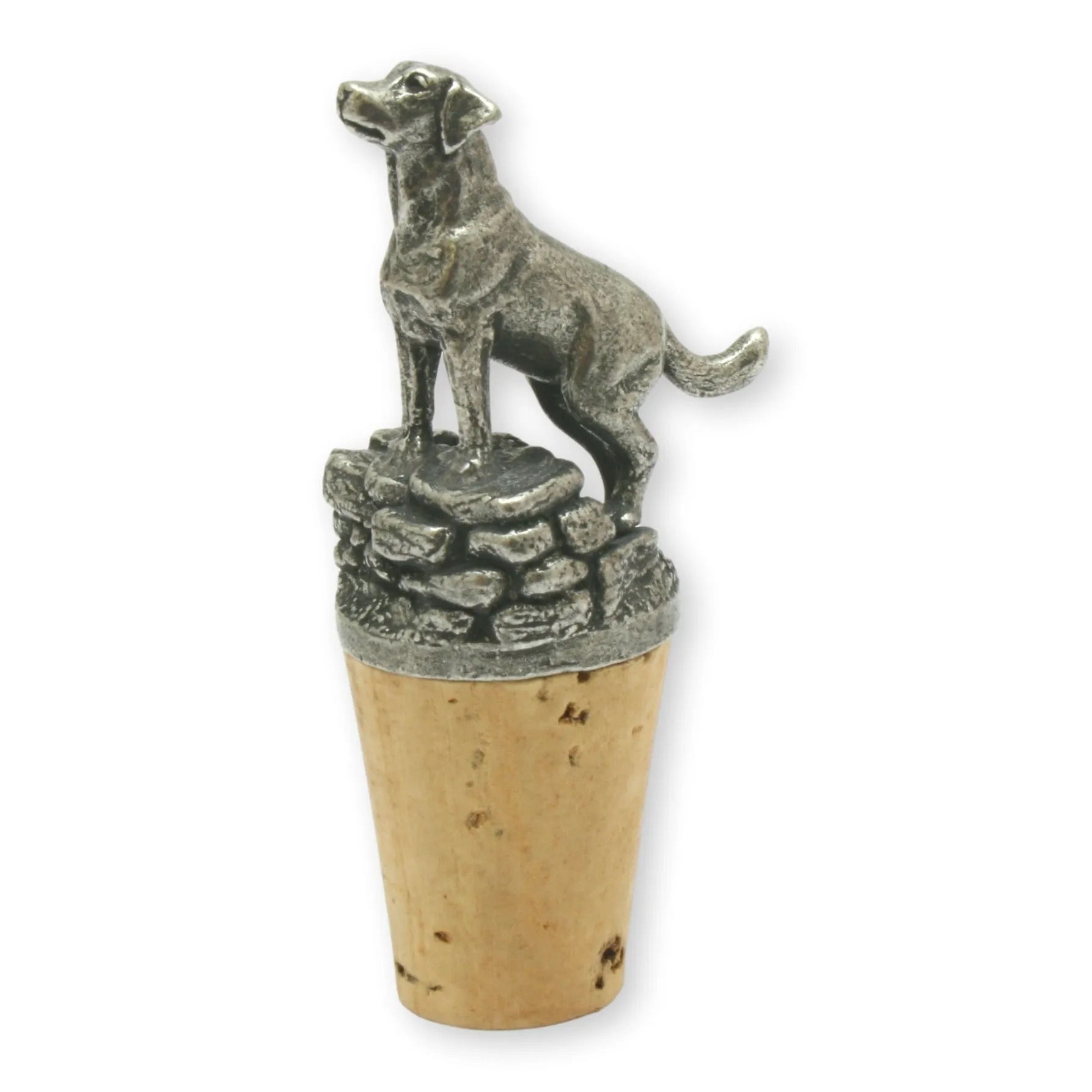 Labrador Gundog Hand Cast English Pewter Wine Stopper