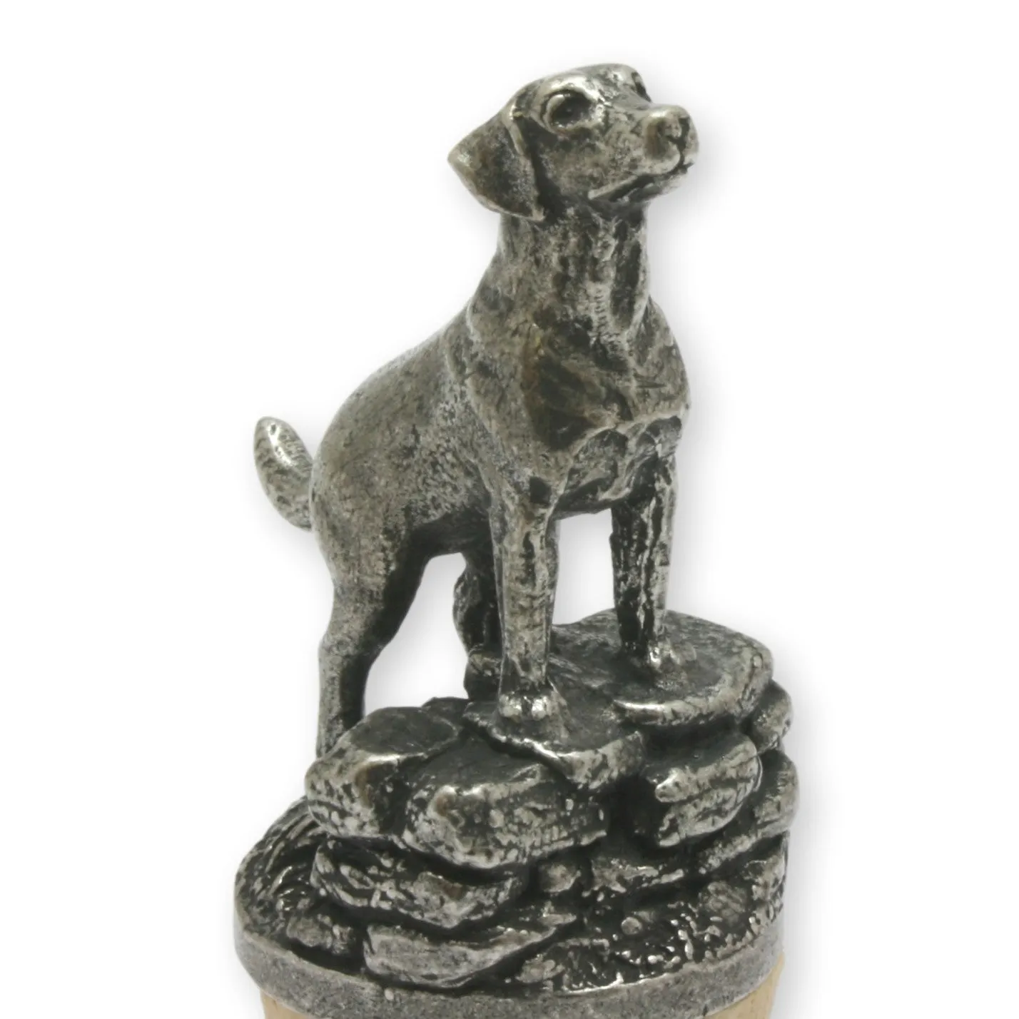 Labrador Gundog Hand Cast English Pewter Wine Stopper