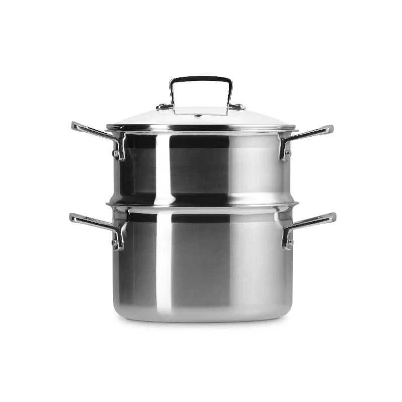 Le Creuset Classic 3-ply Stainless Steel 20cm Casserole with Steamer and Lid