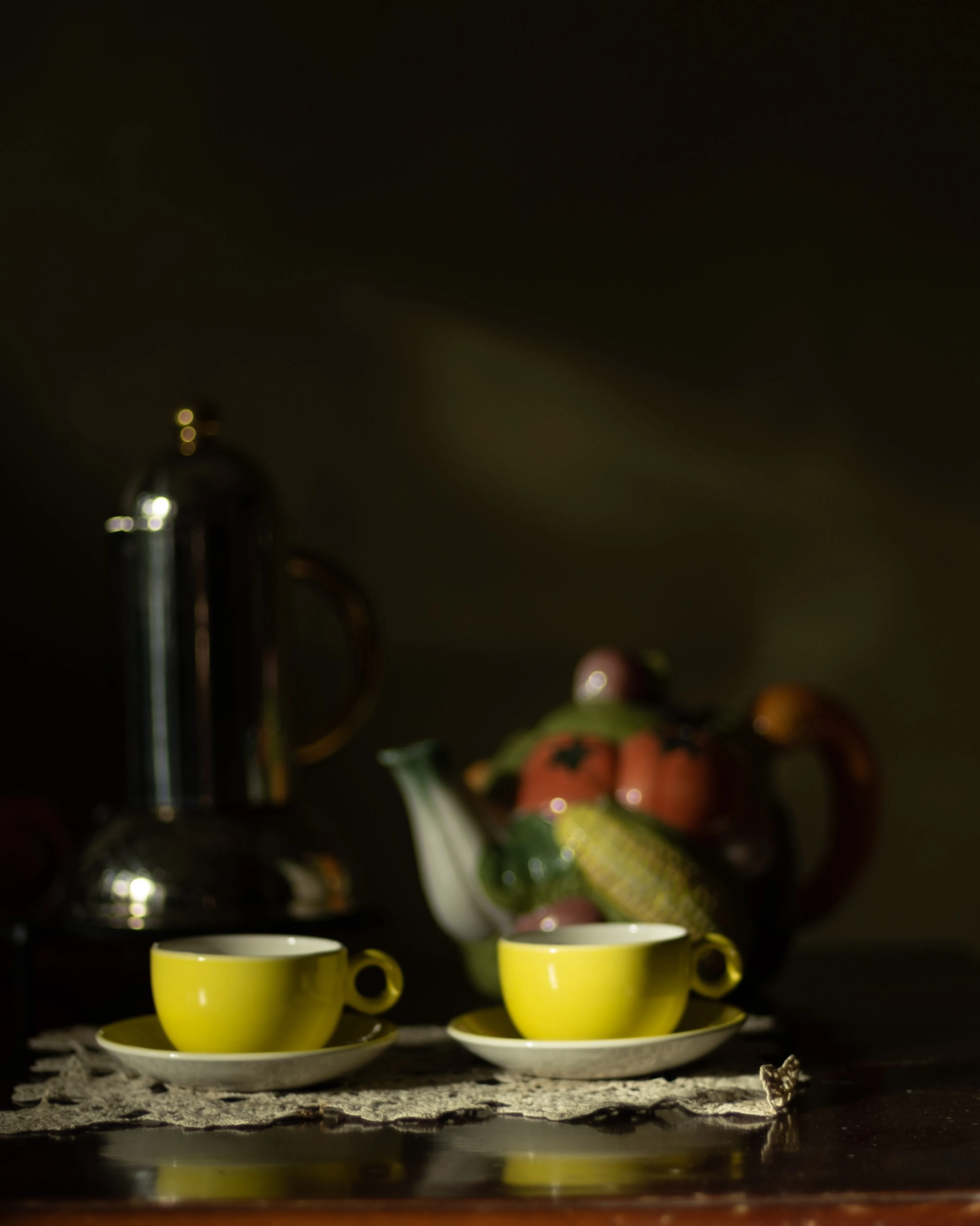 Mid century Pagnossin cup and saucer set of two.