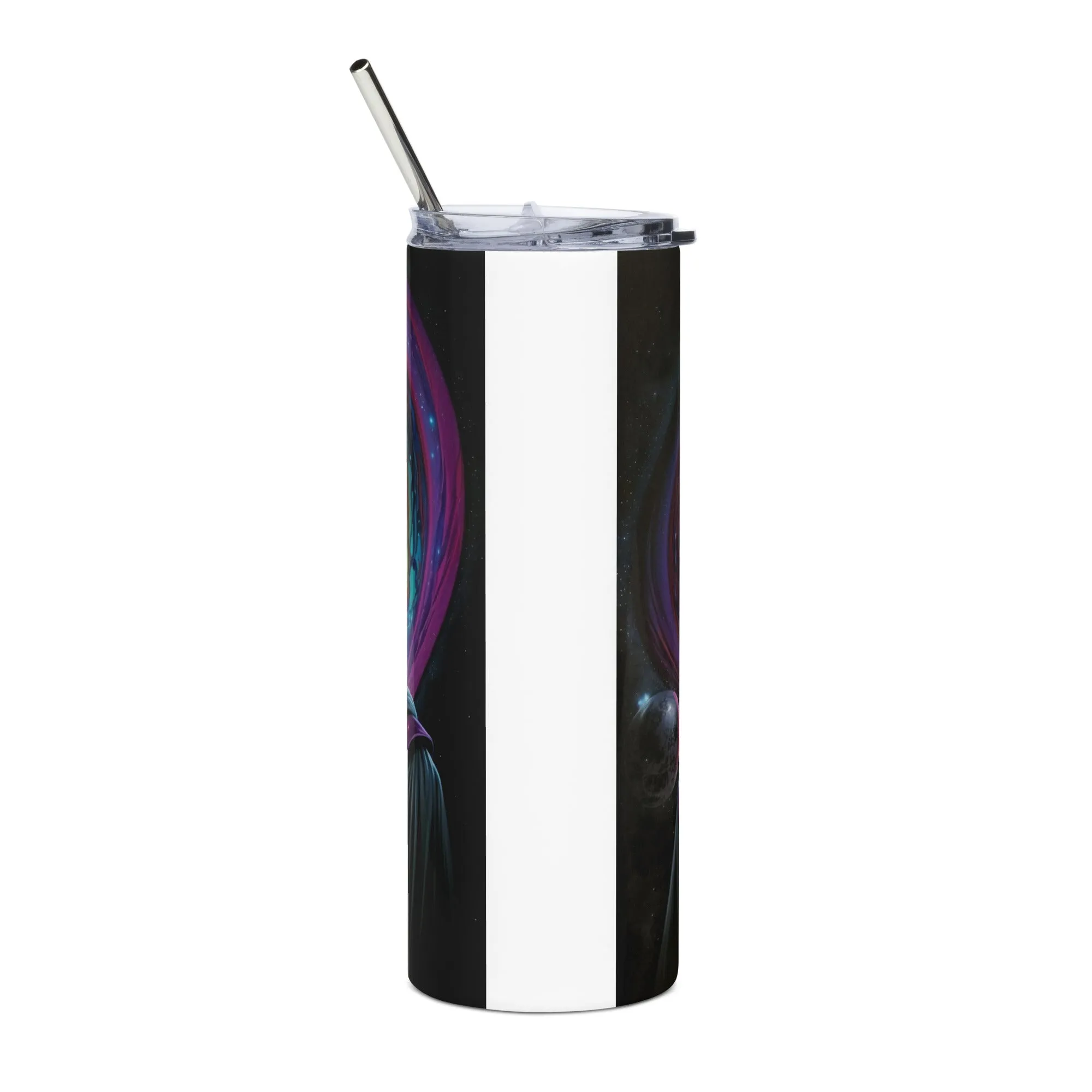 Mr. Spacehead Stainless steel tumbler cup with metal straw