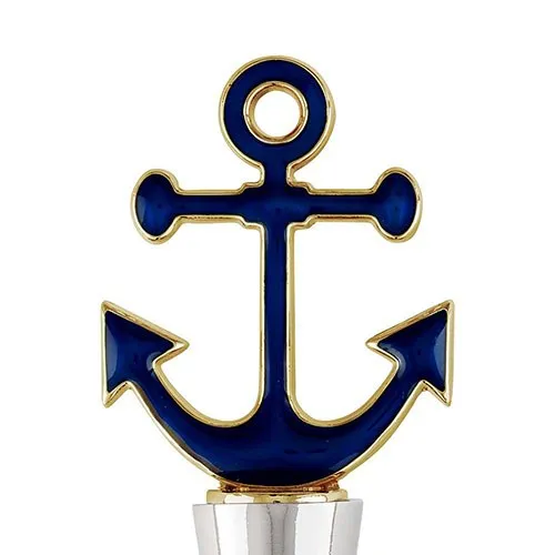 Navy and Gold Anchor Bottle Stopper Favor