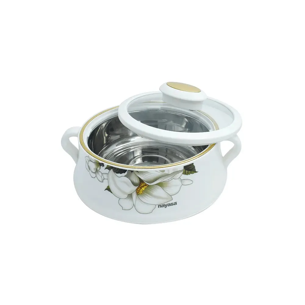 Nayasa Lorenzo Casserole Set With Glass Lid (1000ml,1500ml,2000ml)