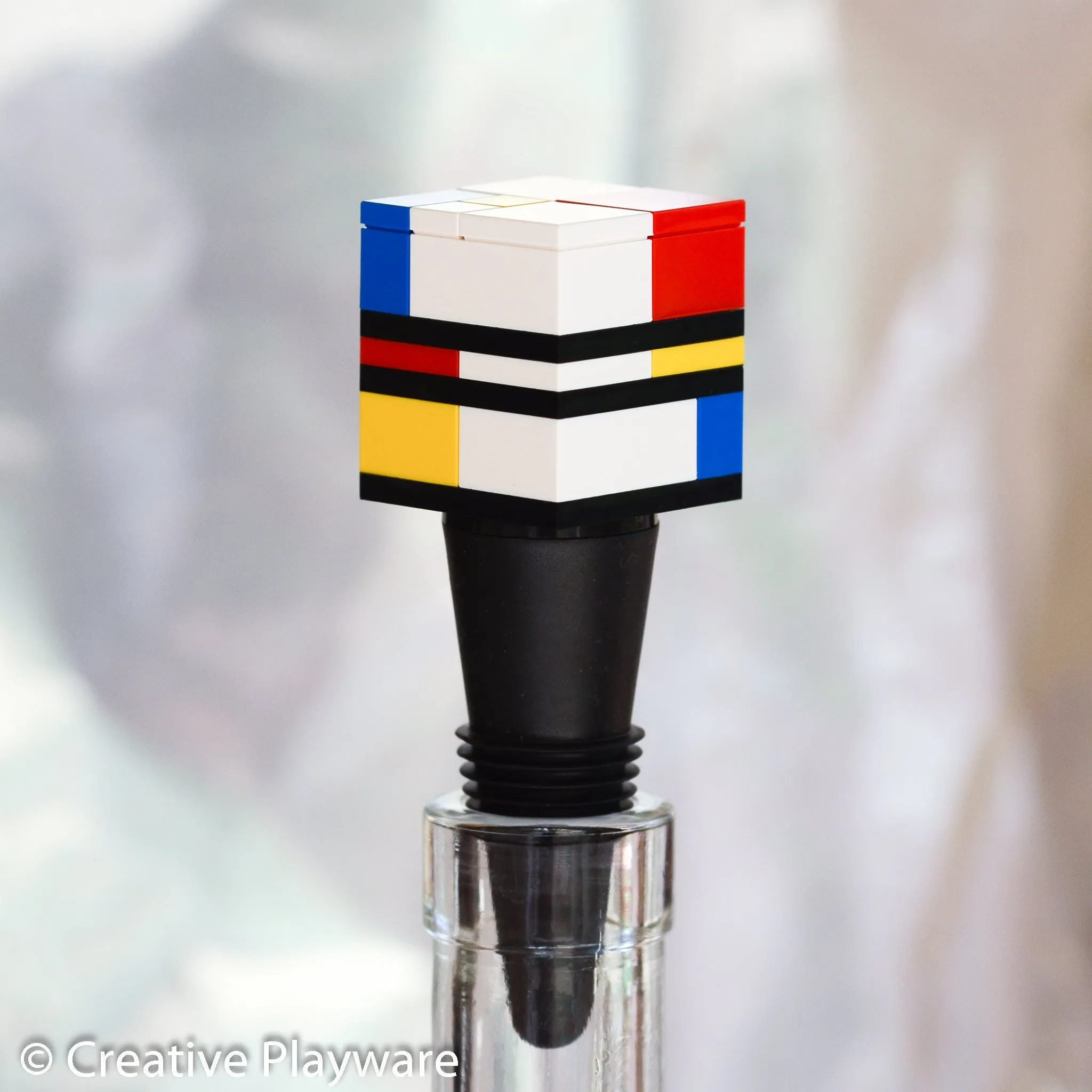 PIET wine stopper. Inspired by Piet Mondrian.