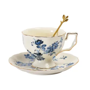 PREMIUM FLORAL HIGH TEA CUP WITH SAUCER - SET OF 2