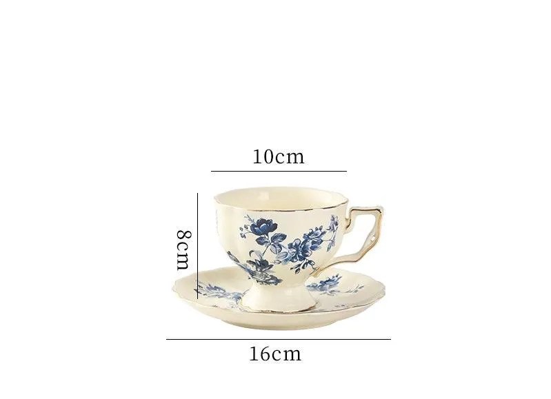 PREMIUM FLORAL HIGH TEA CUP WITH SAUCER - SET OF 2