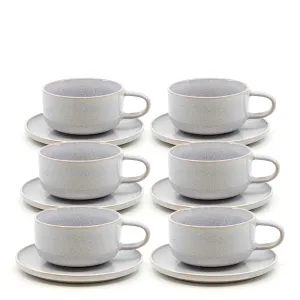 Relic Tea Cups & Saucers 260mL - Set of 6 - Mist