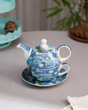 'Rhone Starry Night' Vincent Van Gogh Tea for One Set