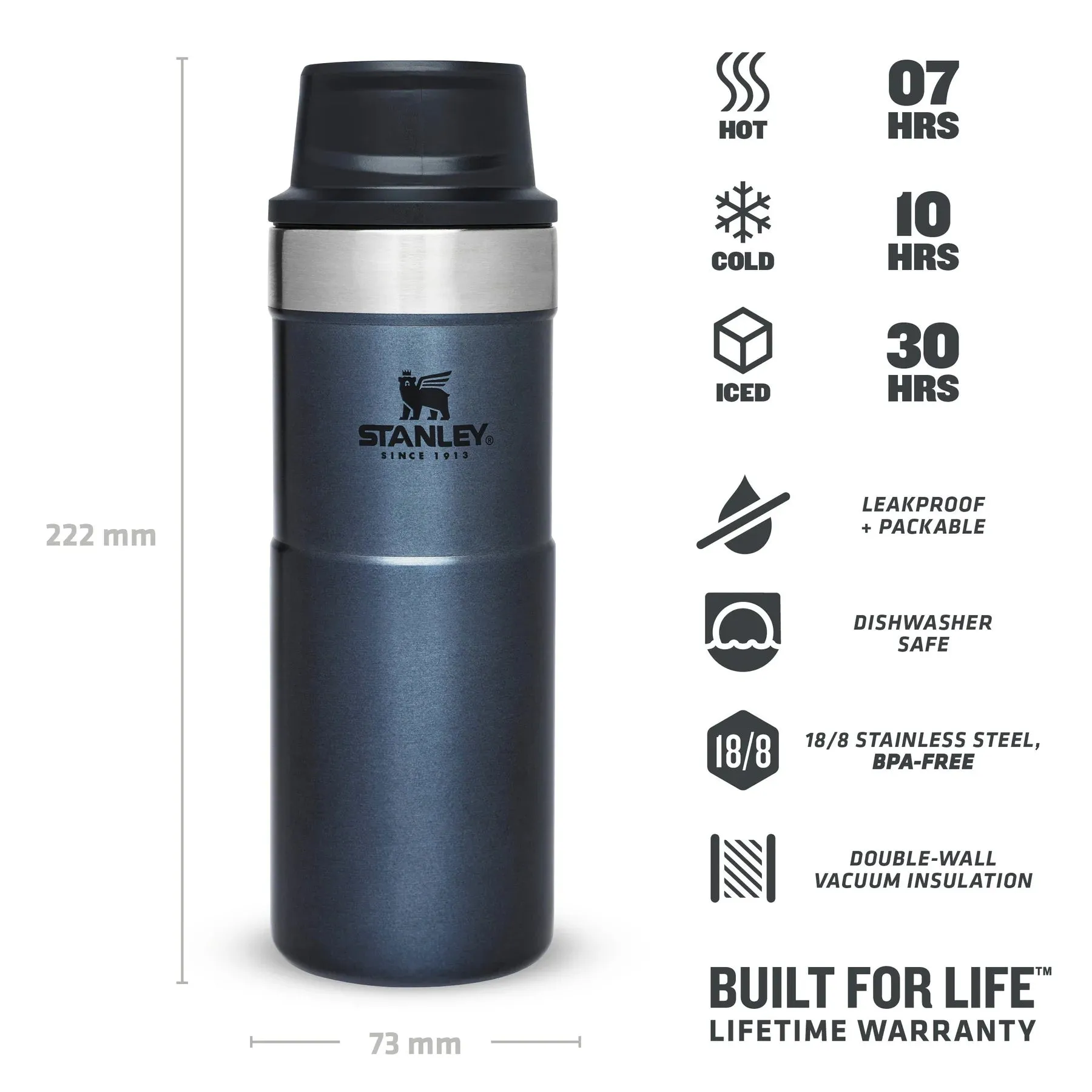 Stanley Classic Trigger Action Travel Mug | 0.47L - Nightfall