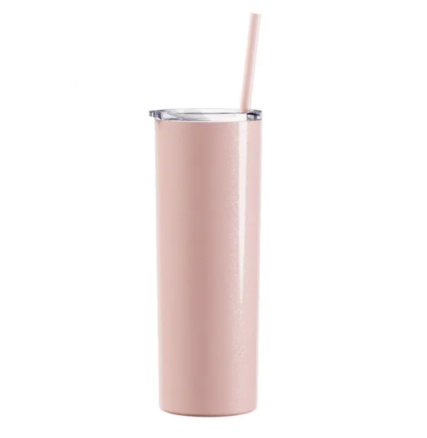 Steel Skinny Tumbler - 20 Ounce Powder Coated Stainless Steel Skinny Tumbler