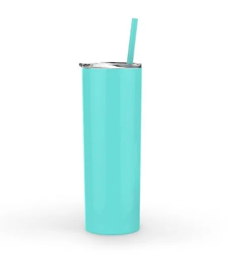 Steel Skinny Tumbler - 20 Ounce Powder Coated Stainless Steel Skinny Tumbler