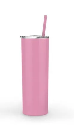 Steel Skinny Tumbler - 20 Ounce Powder Coated Stainless Steel Skinny Tumbler