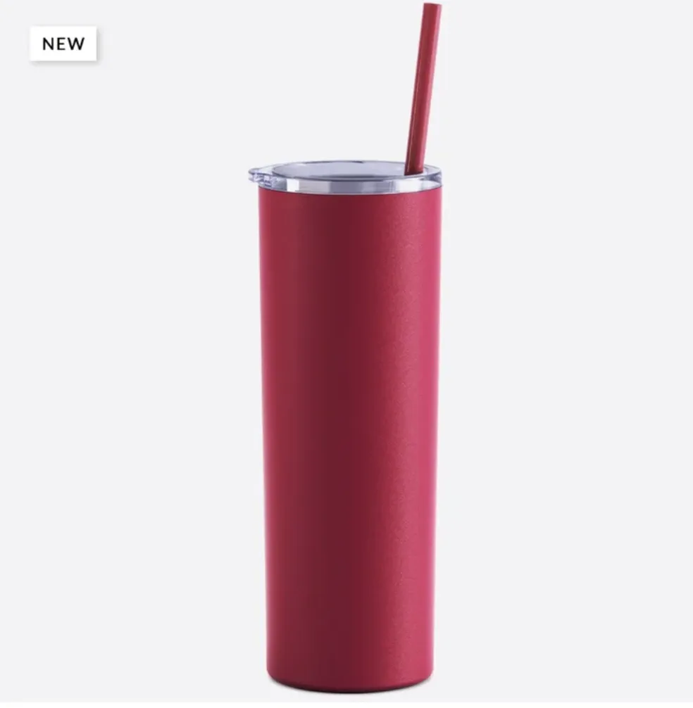 Steel Skinny Tumbler - 20 Ounce Powder Coated Stainless Steel Skinny Tumbler