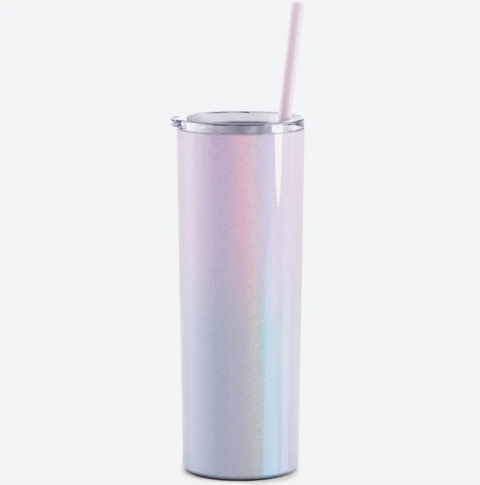 Steel Skinny Tumbler - 20 Ounce Powder Coated Stainless Steel Skinny Tumbler