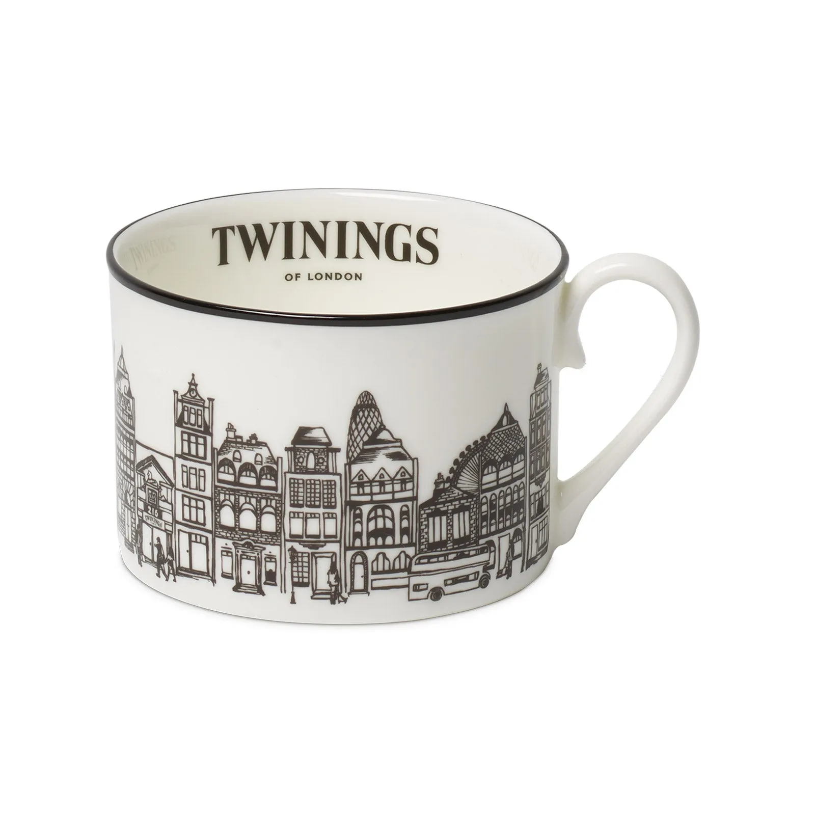 Twinings 216 Strand Teacup & Saucer - Black Design